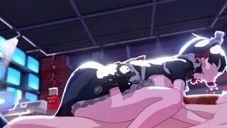 Hentai chick enjoys anal sex at the gym