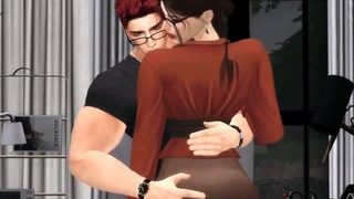 Hot 3D redhead licking a pussy while getting fucked