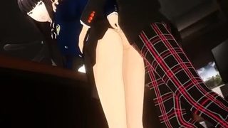 Two 3d cartoon cuties are ready for their bath